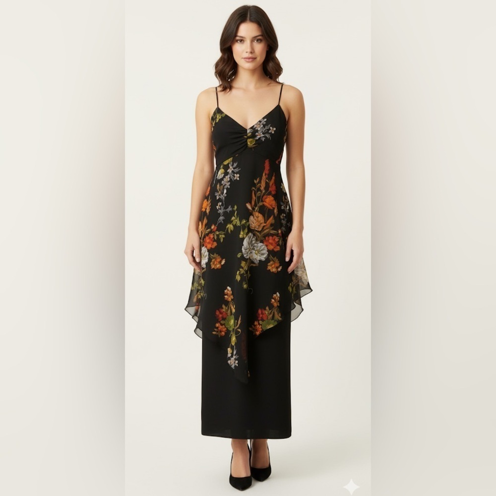 Vintage Nu Mode Floral Maxi Dress